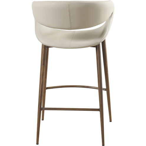 Joshua 35.4 inch Walnut and Taupe Counter Stool