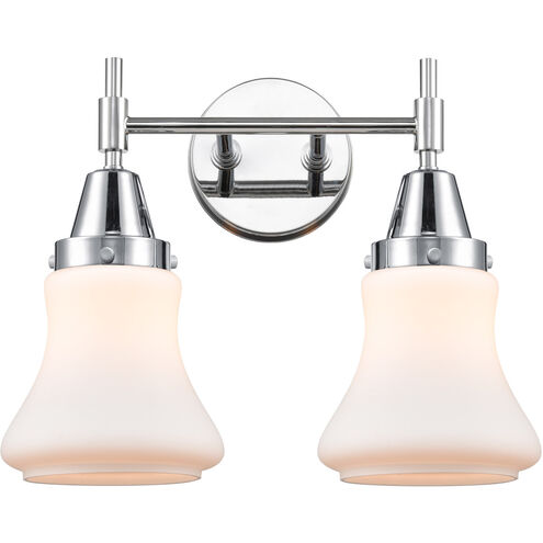 Caden 2 Light 15 inch Polished Chrome Bath Vanity Light Wall Light in Matte White Glass