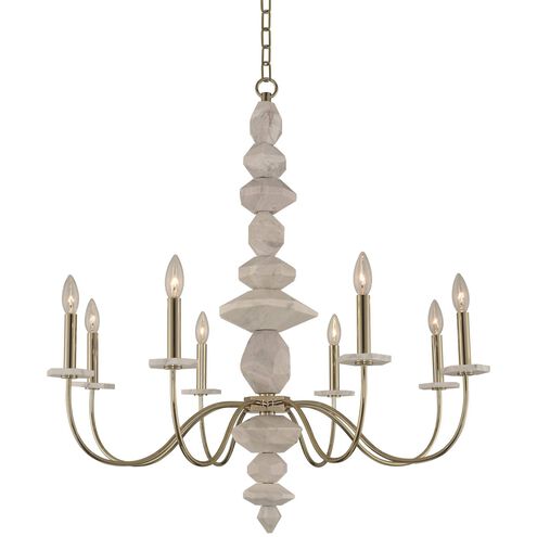 Carrara 8 Light 34 inch Champagne Gold Chandelier Ceiling Light