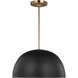 Ivan 1 Light 15 inch Midnight Black Pendant Ceiling Light