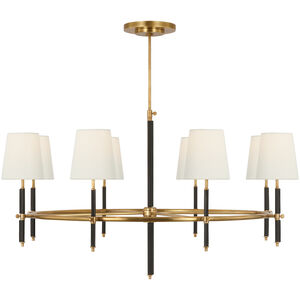 Thomas O'Brien Bryant2 LED 41 inch Hand-Rubbed Antique Brass and Chocolate Leather Wrapped Ring Chandelier Ceiling Light