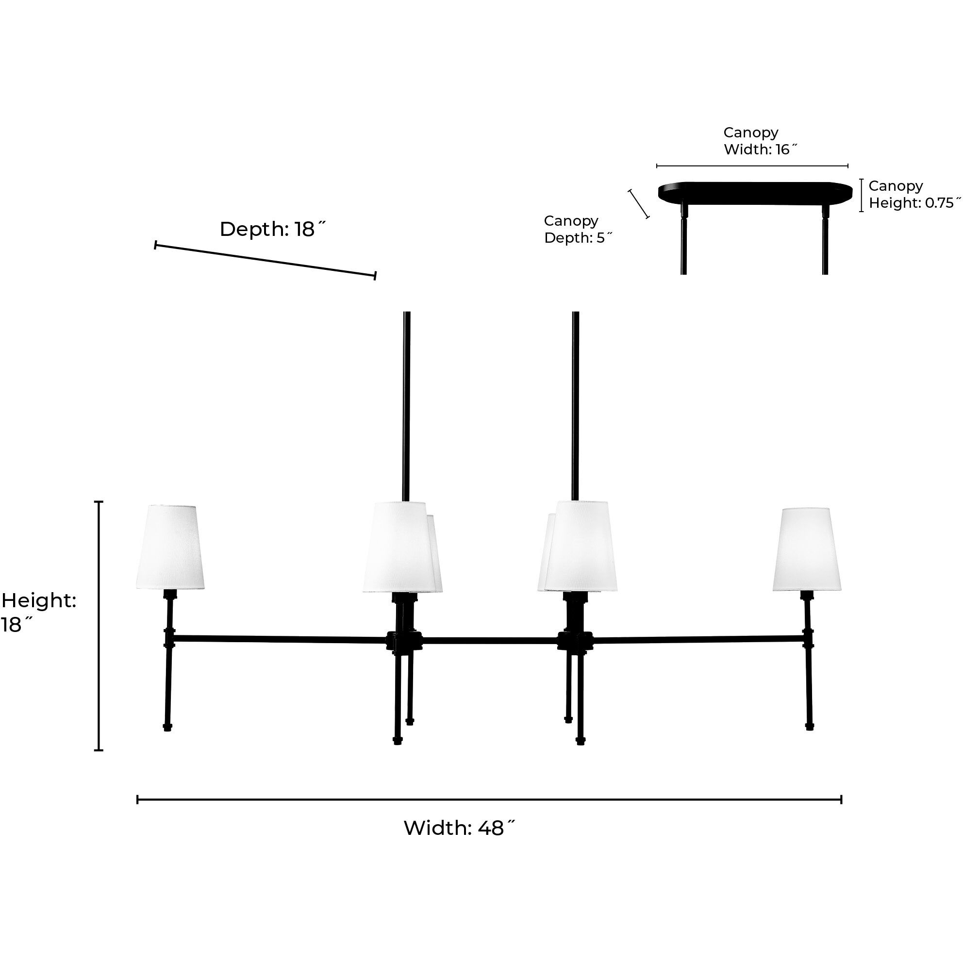 Adorra 6 Light 48 inch Vintage Brass Linear Chandelier Ceiling Light