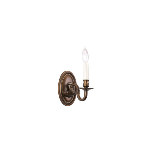 Traditional Brass 1 Light 5 inch Weathered Bronze Wall Sconce Wall Light