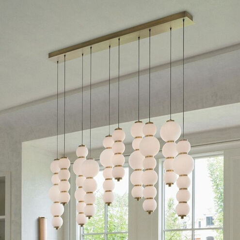 Lisa McDennon Trigo LED 52 inch Lacquered Brass Linear Pendant Ceiling Light