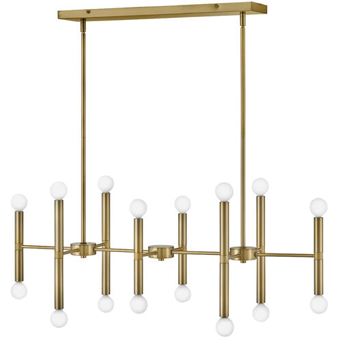 Millie LED 39 inch Lacquered Brass Chandelier Ceiling Light, Linear