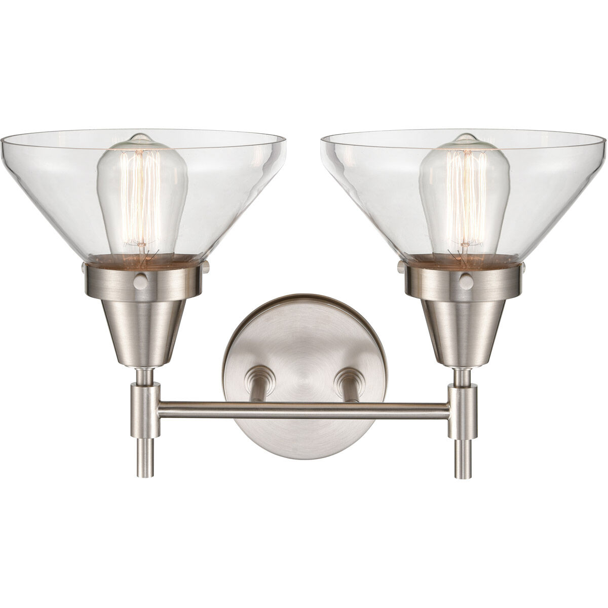 Caden LED 17 inch Satin Nickel Bath Vanity Light Wall Light in Clear Glass