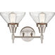 Caden LED 17 inch Satin Nickel Bath Vanity Light Wall Light in Clear Glass