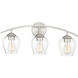Transitional 3 Light 24 inch Brushed Nickel Bathroom Vanity Light Wall Light