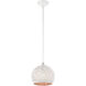 Charlton 1 Light 9.88 inch White with Brushed Nickel Accents Pendant Ceiling Light