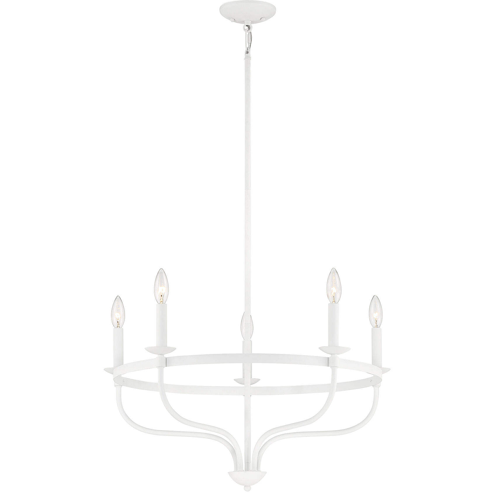 Transitional 5 Light 26.63 inch Bisque White Chandelier Ceiling Light