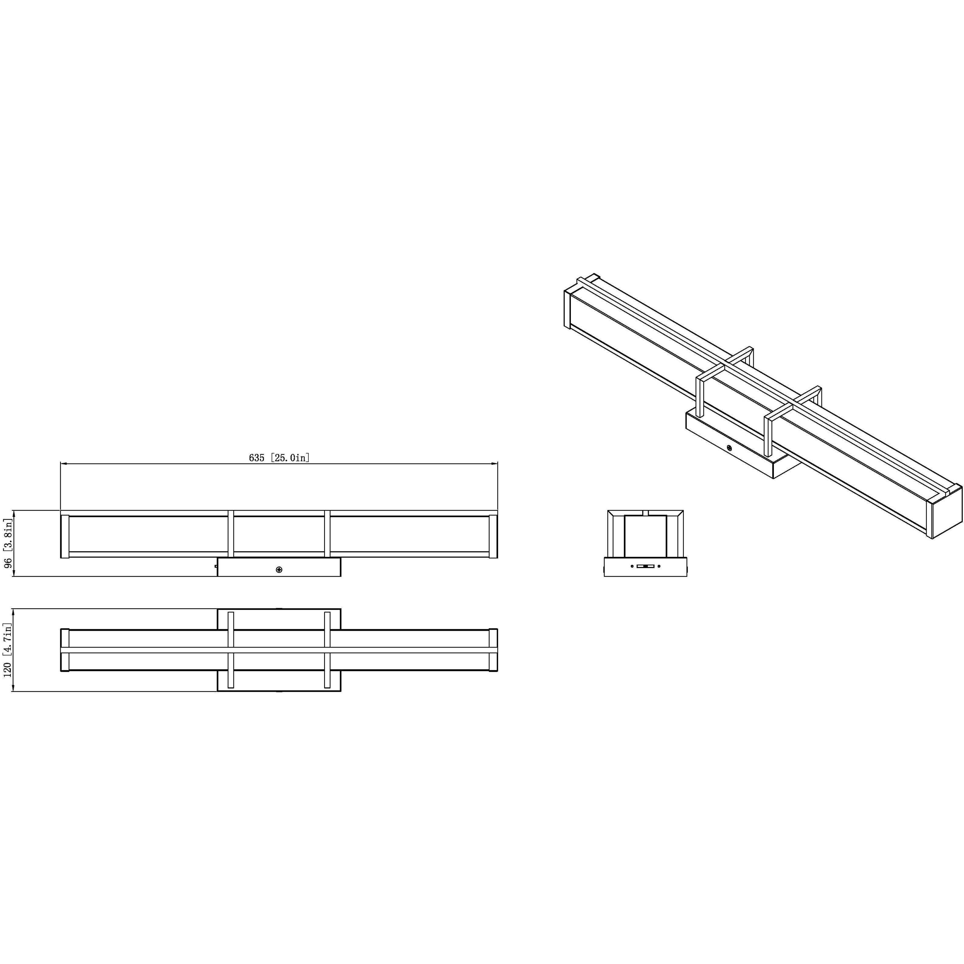 Harrison LED 25 inch Modern Gold Vanity Wall Light