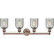 Caledonia 4 Light 32 inch Antique Copper Bath Vanity Light Wall Light in Charcoal