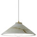 Radiance Collection - Flare 1 Light 11.75 inch Carrara Marble and Antique Brass Pendant Ceiling Light in Replaceable Bulb, White, Form+Finish+Function