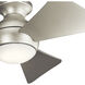 Sola 34 inch Brushed Nickel with Silver Blades Ceiling Fan