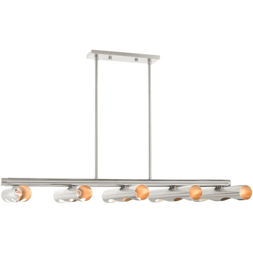 Novato 10 Light 50 inch Brushed Nickel Linear Chandelier Ceiling Light