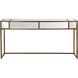 Reflect 62 inch Brushed Aged Gold and Mirrored Accents Mirrored Console Table