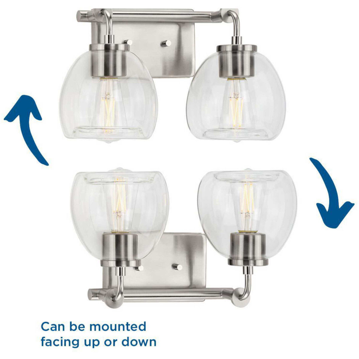 Caisson 2 Light 15 inch Brushed Nickel Bath Vanity Wall Light