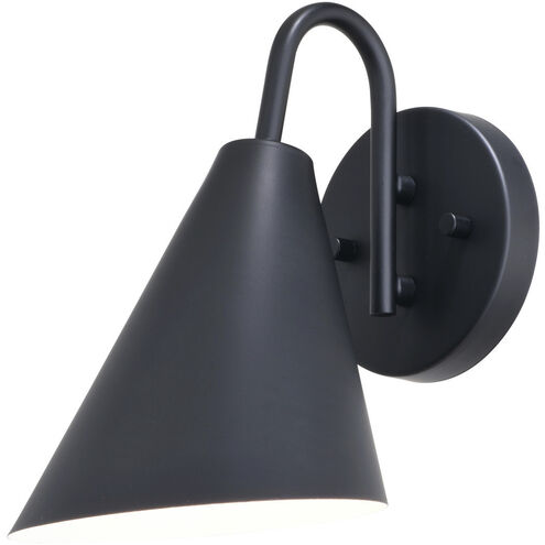 Hanson LED 9.5 inch Matte Black and White Outdoor Wall