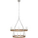 Chapman & Myers Darlana Wrapped LED 31.75 inch Polished Nickel and Natural Rattan Two Tier Chandelier Ceiling Light, Medium