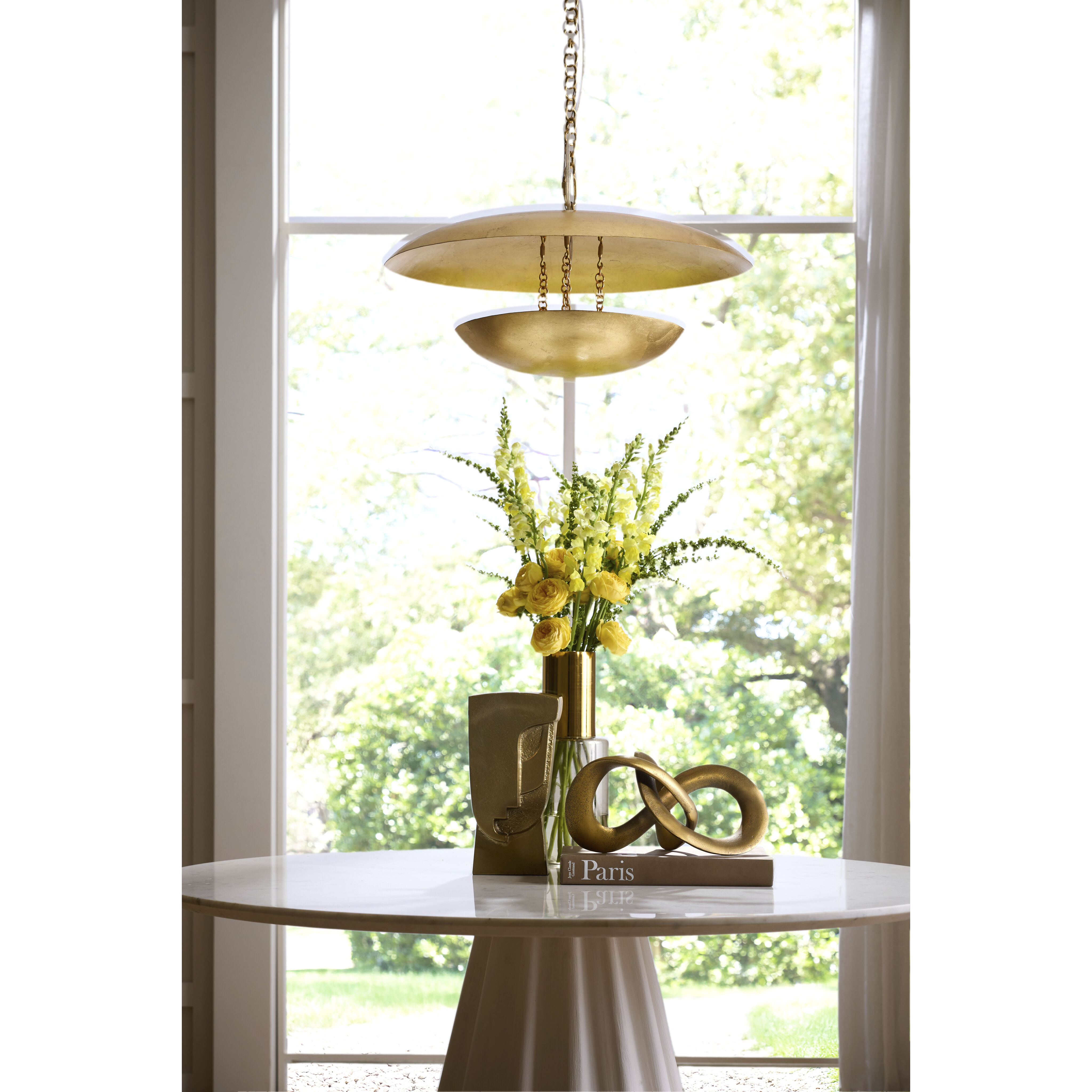 Florko 3 Light 24.5 inch Gold Leaf Chandelier Ceiling Light, Small