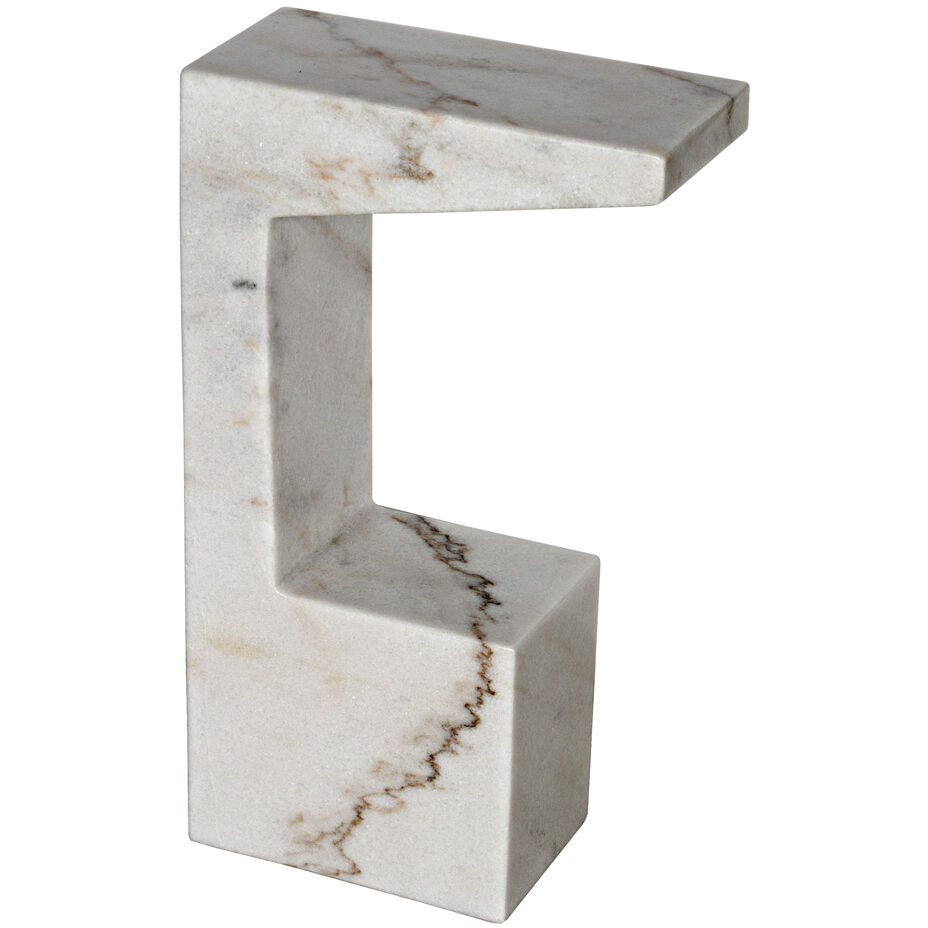 Aero 30 X 17.5 inch White Marble Side Table