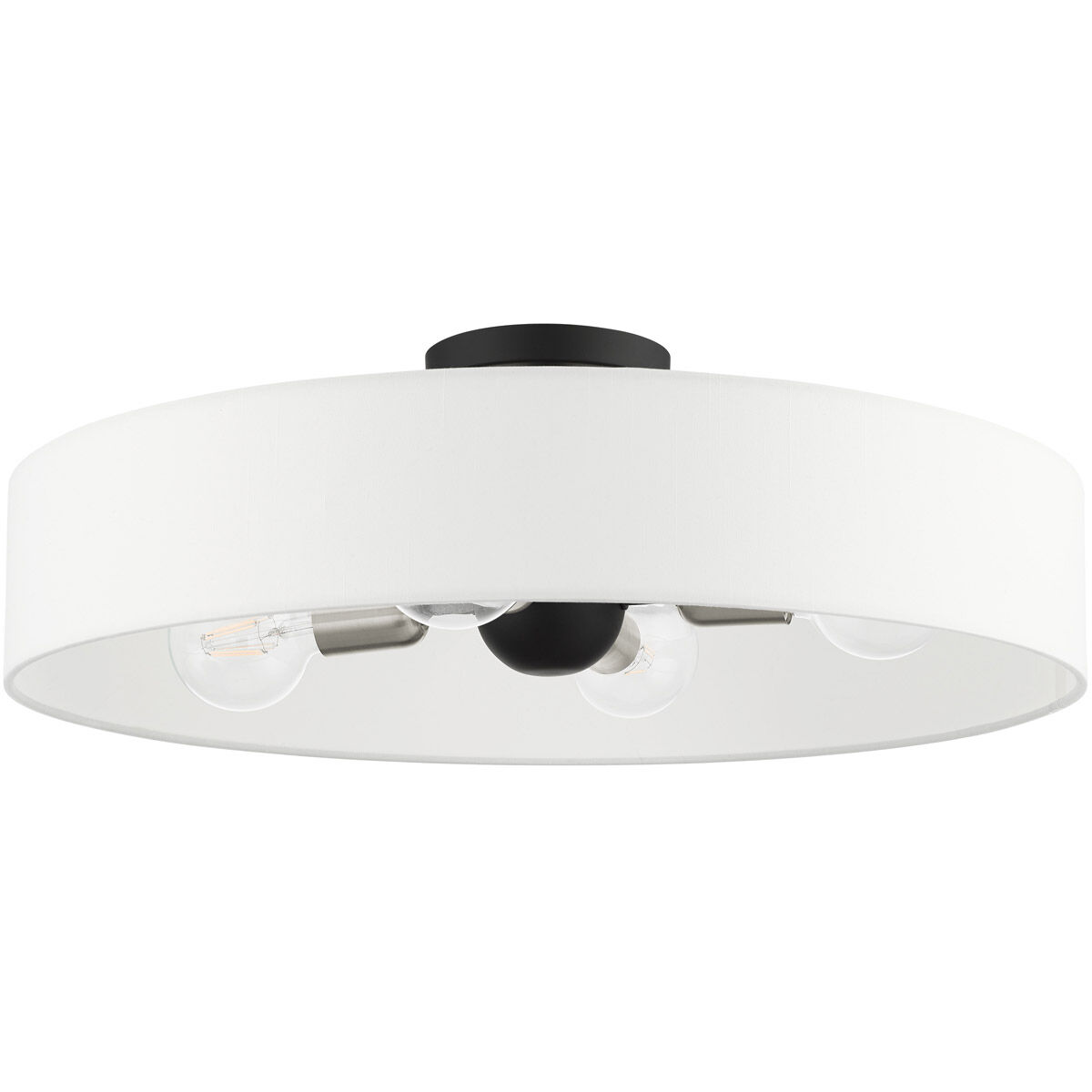 Venlo 4 Light 22 inch Black with Brushed Nickel Accents Semi Flush Ceiling Light