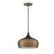 Orian 1 Light 12 inch Brass and Black Pendant Ceiling Light