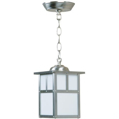 Mission 1 Light 6 inch Stainless Steel Outdoor Pendant in Clear Seeded