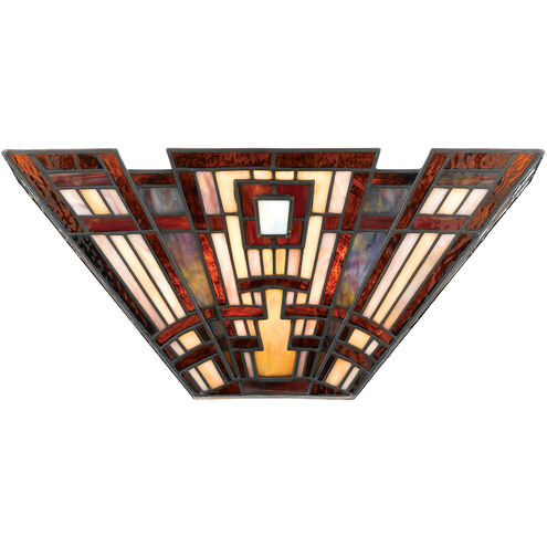 Classic Craftsman 2 Light 16 inch Valiant Bronze Wall Sconce Wall Light, Naturals