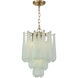 Ollie 4 Light 14.25 inch Aged Brass Pendant Ceiling Light in Sand Glass Green