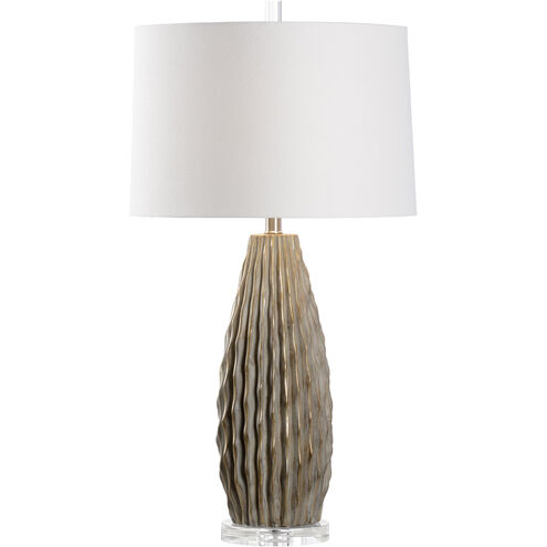 Larry Laslo 32 inch 100.00 watt Gray/Taupe Glaze/Clear Table Lamp Portable Light