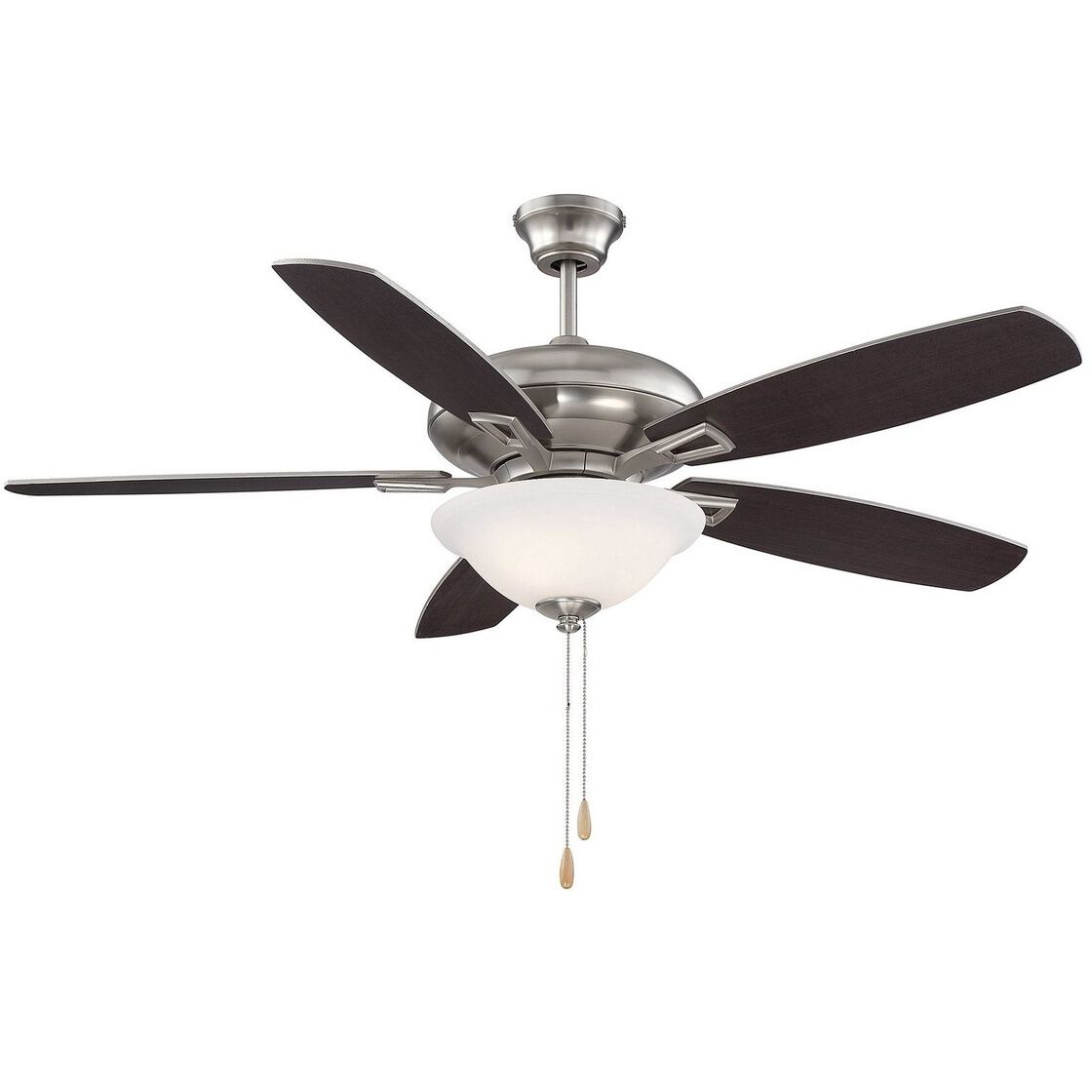 Traditional 52 inch Brushed Nickel with Chestnut and Silver Blades Ceiling Fan