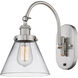 Franklin Restoration Cone LED 8 inch Brushed Satin Nickel Sconce Wall Light in Clear Glass