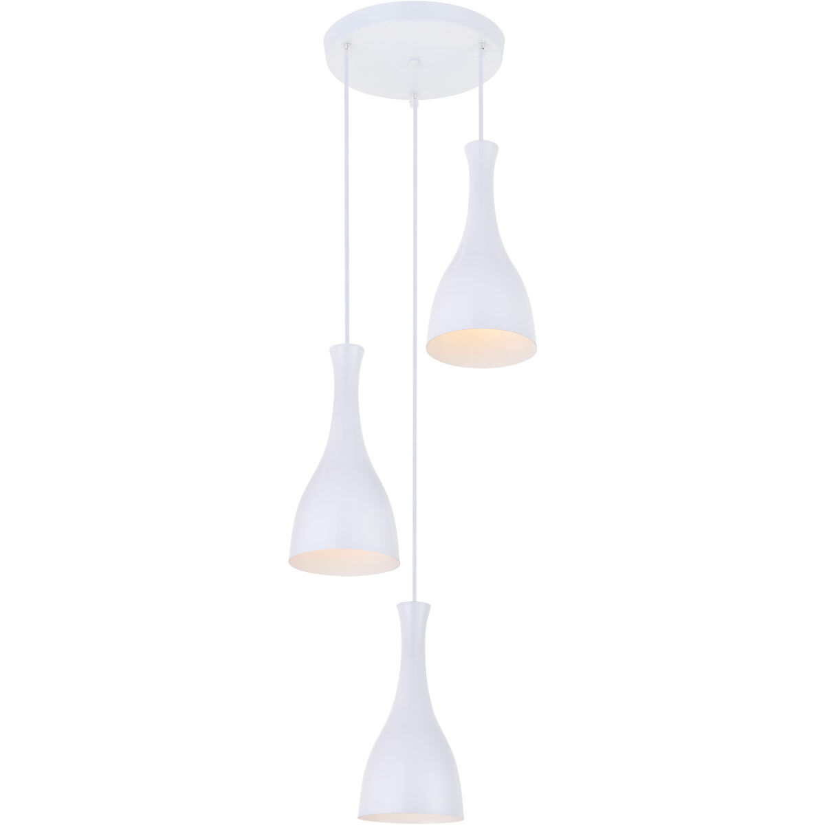 Aiken 3 Light 14 inch White Pendant Ceiling Light
