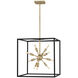 Lisa McDennon Aros LED 20 inch Black with Warm Brass Indoor Chandelier Ceiling Light