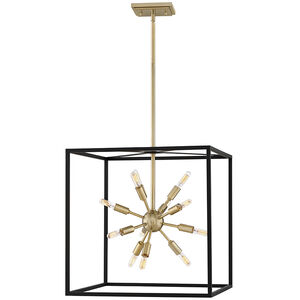 Lisa McDennon Aros LED 20 inch Black with Warm Brass Indoor Chandelier Ceiling Light