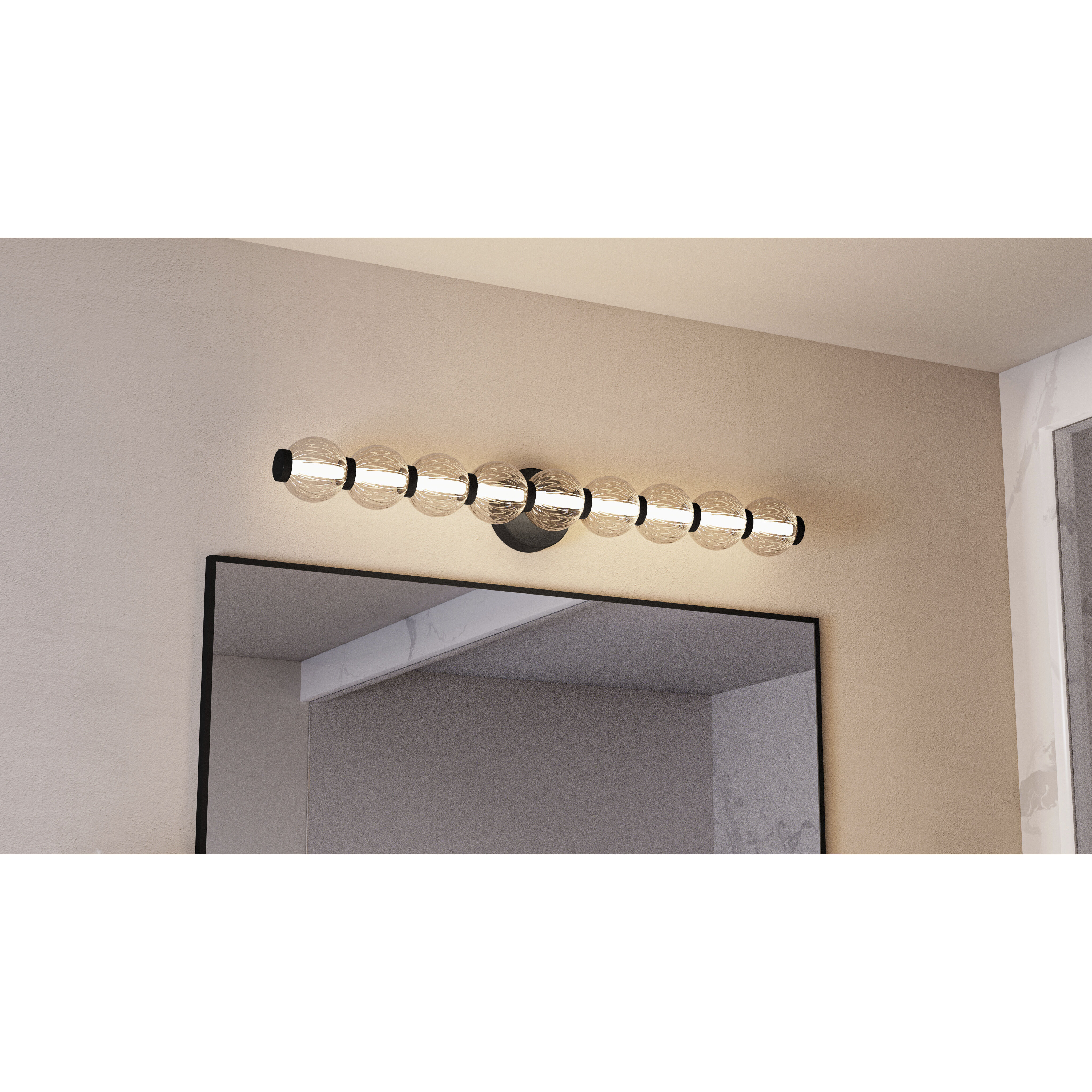 Elway LED 32 inch Matte Black Bath Light Wall Light, Large