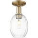 Downtown Urban Preston 1 Light 6.25 inch Champagne Bronze Semi-Flush Mount Ceiling Light in Clear
