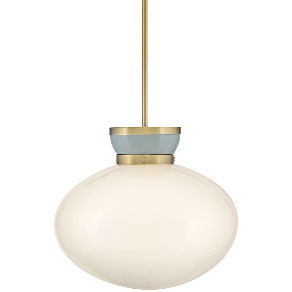 Lucy 1 Light 15 inch Lacquered Brass with Seafoam Pendant Ceiling Light