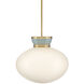 Lucy 1 Light 15 inch Lacquered Brass with Seafoam Pendant Ceiling Light