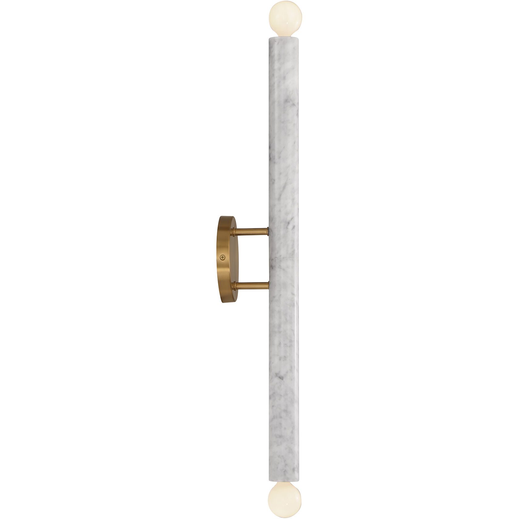 Callaway 2 Light 5 inch White Marble with Warm Brass Wall Sconce Wall Light