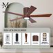 Atlas Irene-5HLK 42 inch Walnut Tone Ceiling Mount Paddle Fan, Flush Mounted