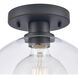 Julian 1 Light 10 inch Matte Black Semi Flush Mount Ceiling Light
