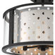 Grado 3 Light 15 inch Black/Chrome Semi-Flush Mount Ceiling Light