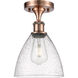 Ballston Dome LED 7.5 inch Antique Copper Semi-Flush Mount Ceiling Light in Seedy Glass