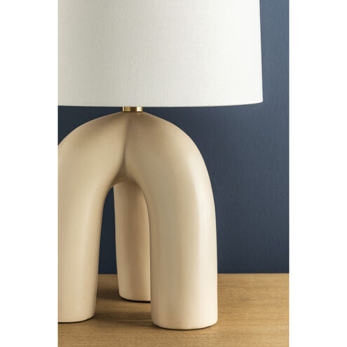 Mills Pond 21.75 inch 75.00 watt Aged Brass and Satin Ivory Table Lamp Portable Light