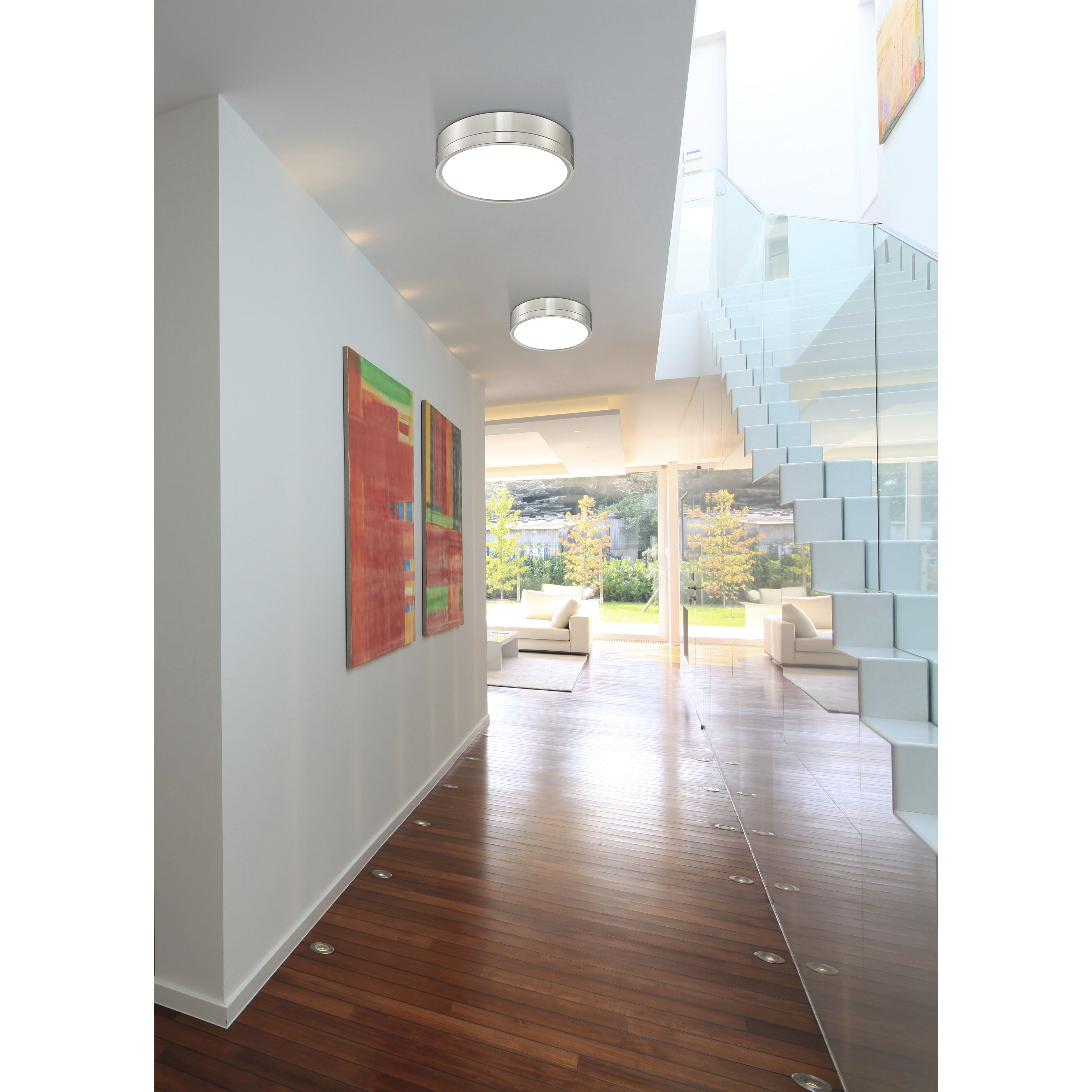 Algar LED 12 inch Brushed Nickel Flush Mount Ceiling Light