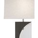 Half Moon 30 inch 100 watt Charcoal Gray and Brushed Nickel Table Lamp Portable Light