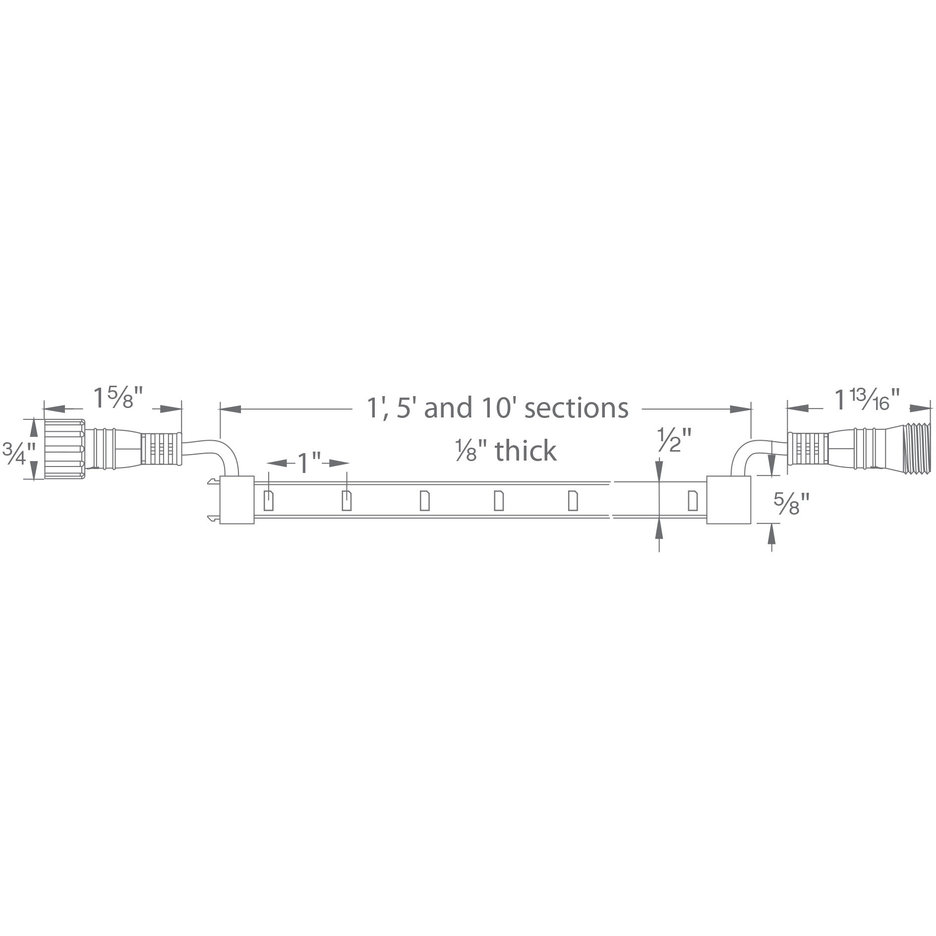 Tyler LED 0.75 inch Black Outdoor LED Strip Lighting in 3000K, Outdoor LED 12V Strip Light, WAC Landscape