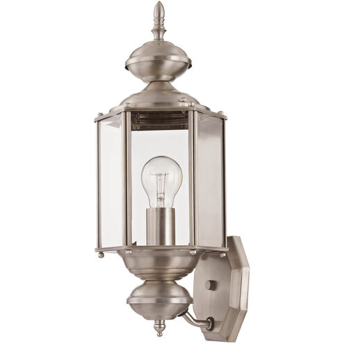 Outdoor Basics 1 Light 17 inch Brushed Nickel Outdoor Wall Lantern